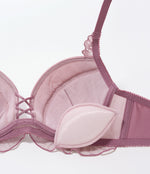 [Peach John] Moreru Sheer Frill Lace-Up Bra Set