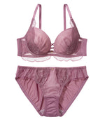 [Peach John] Moreru Sheer Frill Lace-Up Bra Set