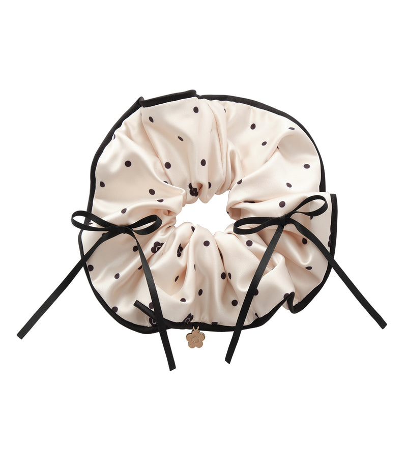[Mary Quant x Peach John] Daisy Dot Satin Scrunchie