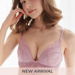 [Peach John] Lace-up Non-wired Bra Set