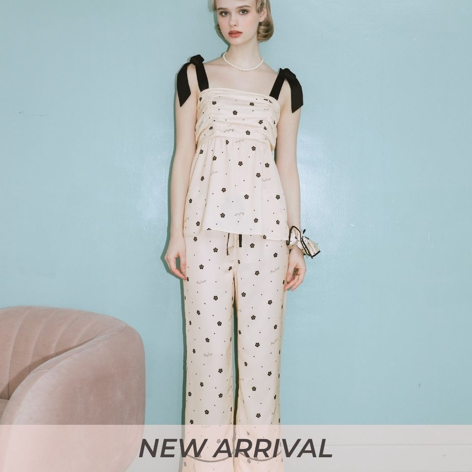[Mary Quant x Peach John] Daisy Satin Camisole Pajamas