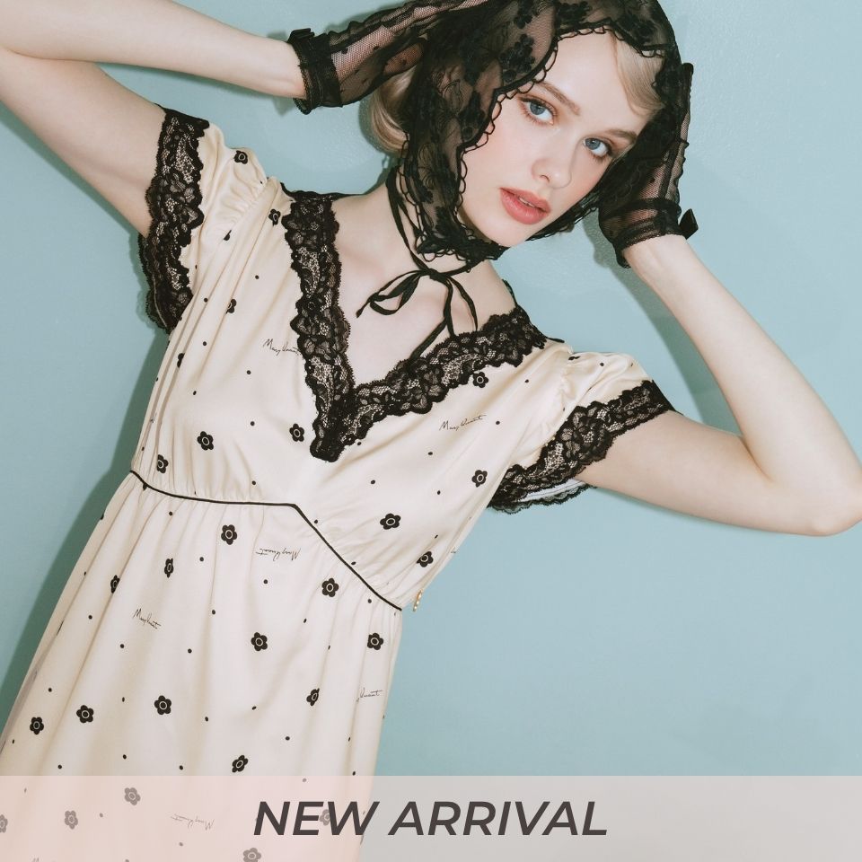 [Mary Quant x Peach John] Daisy Satin Dress