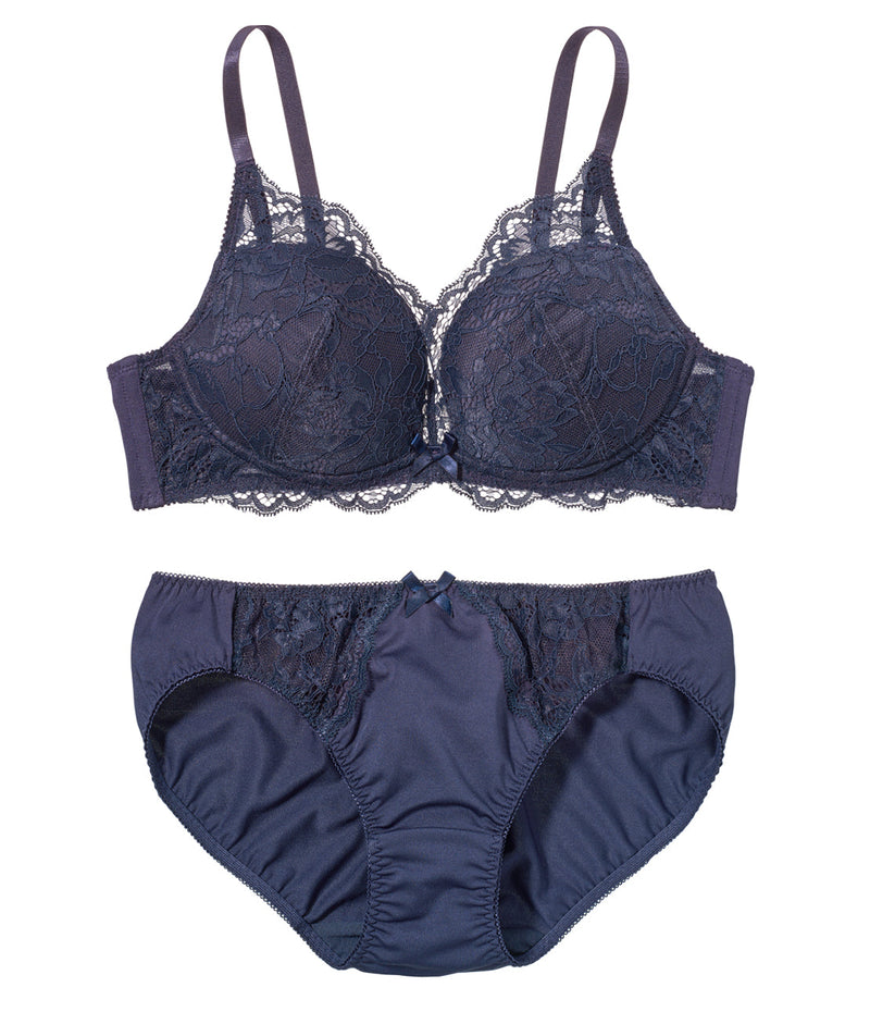 [Peach John] Rira kore lined lace non-wired Bra Set
