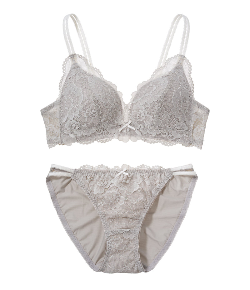 [Peach John] Rira kore Triangle Lace non-wired Bra Set J
