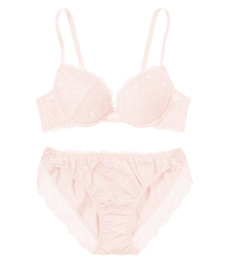 [Peach John] Natural simple lace Bra Set