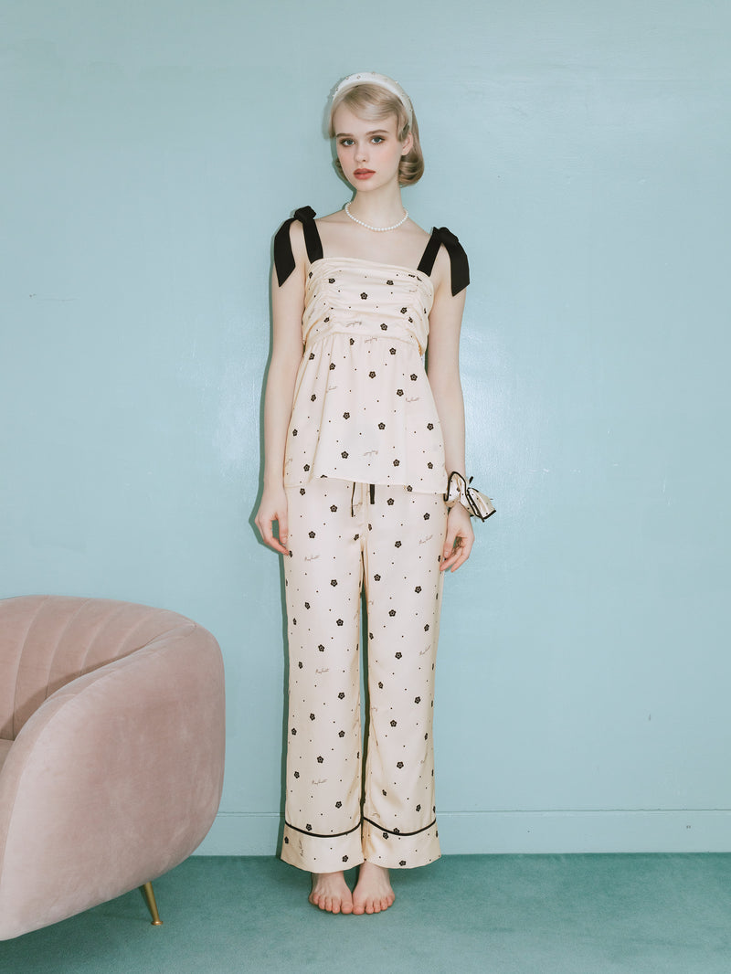 [Mary Quant x Peach John] Daisy Satin Camisole Pajamas