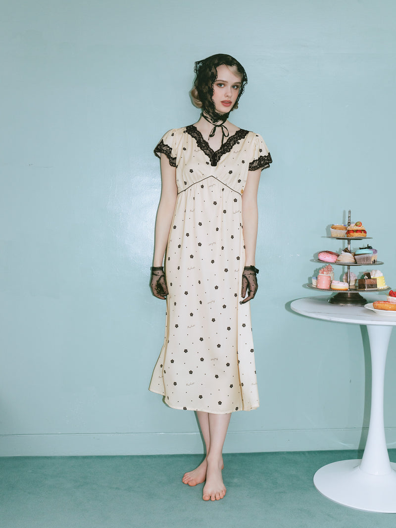 [Mary Quant x Peach John] Daisy Satin Dress