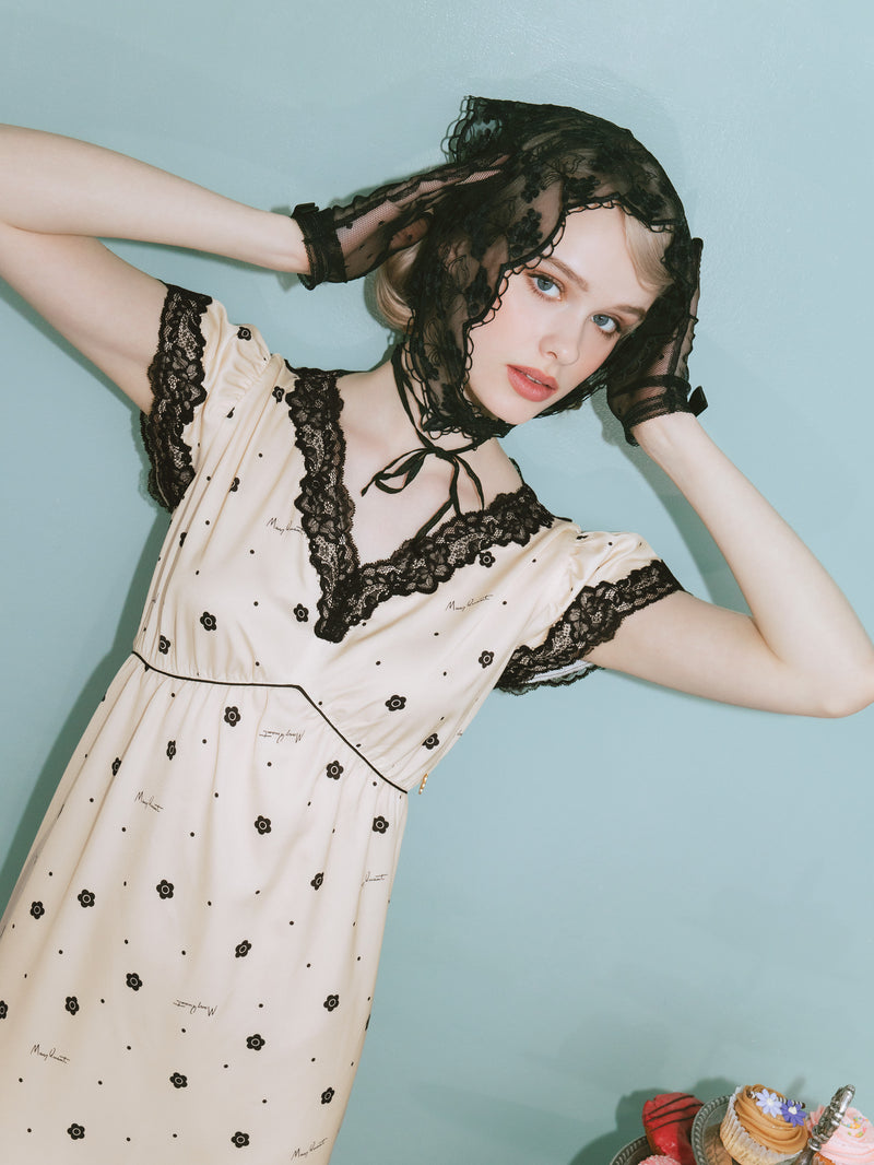 [Mary Quant x Peach John] Daisy Satin Dress